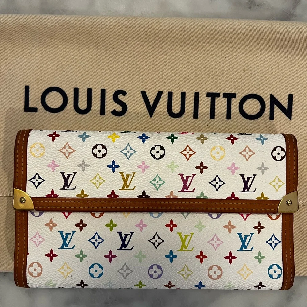 Louis Vuitton x Murakami Multicolour Monogram Porte Tresor Wallet/ WOC - Picture 2 of 12
